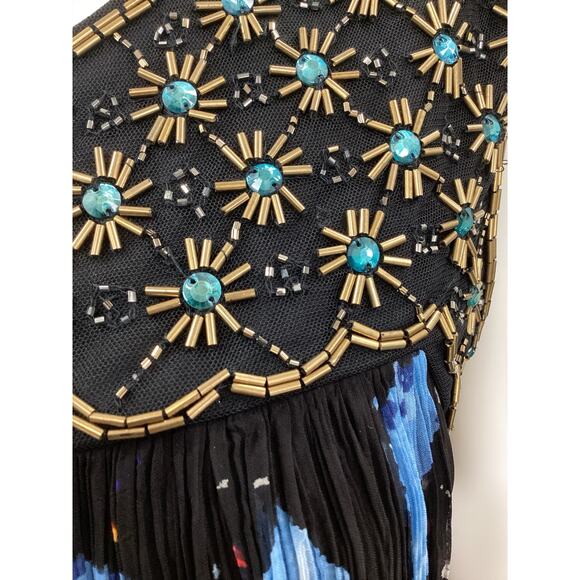 Moulinette Soeurs By Anthropologie Dress Women’s Size 8P Beaded Top Part Black - Picture 5 of 6